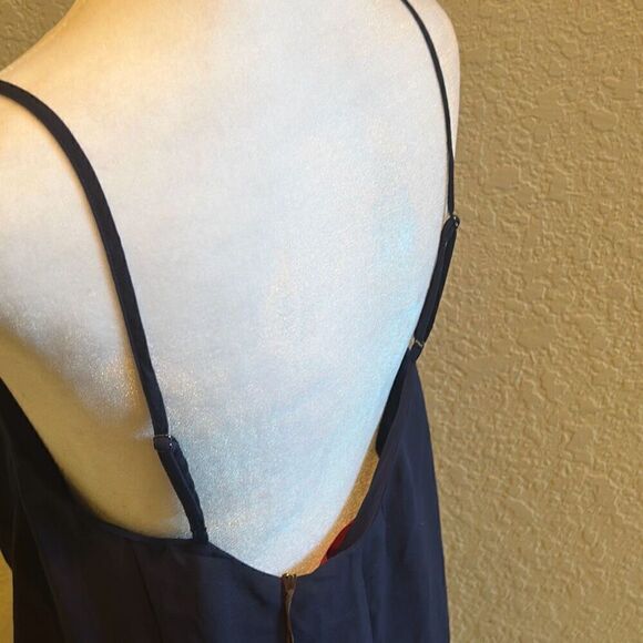 Tigerlilly Women’s 8 Low Back Slip Dress Navy Blue Simple Minimalist Flowy New - Picture 6 of 15